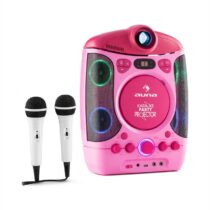 Kara Projectura, ružový, karaoke systém s projektorom, LED svetelná show Auna
