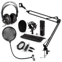 CM001B mikrofónová sada V4 slúchadlá, kondenzátorový mikrofón, USB adaptér, mikrofónové rameno, pop ...