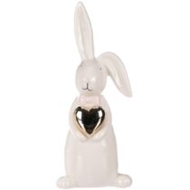 Keramický veľkonočný zajac so srdcom, 9 x 23 x 7 cm