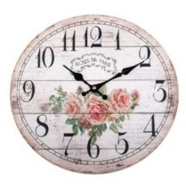 Nástenné hodiny Paris roses, pr. 34 cm, drevo